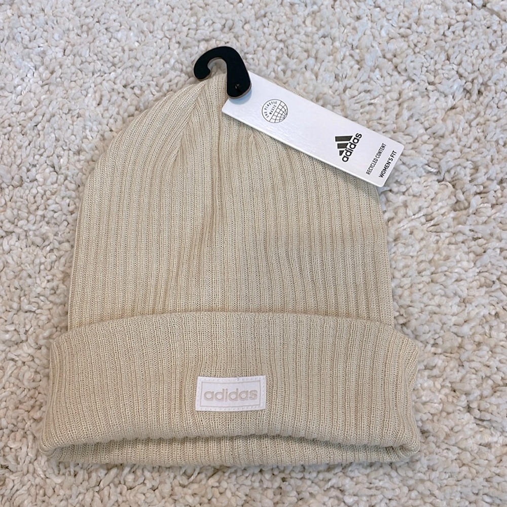 New adidas gold beanie nude beige women winter hat